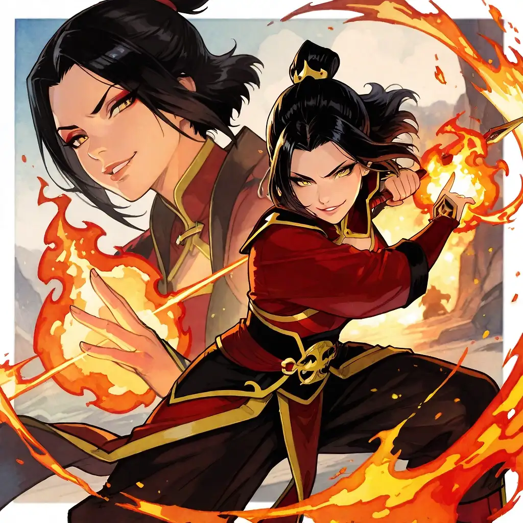 AI art 'Avatar cycle' with user description 'Thought I'd complete the set. Aang was a nightmare lol. 

Inspired by kokoroto's post https://betterwaifu.com/post/kso1mc1'