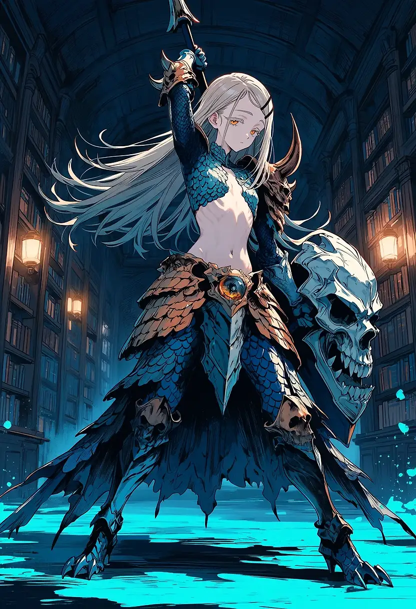 AI art 'Hiro, Equipment Testing' with user description 'die Kleidung und die Waffen in diesem Test sehen wirklich cool aus.'