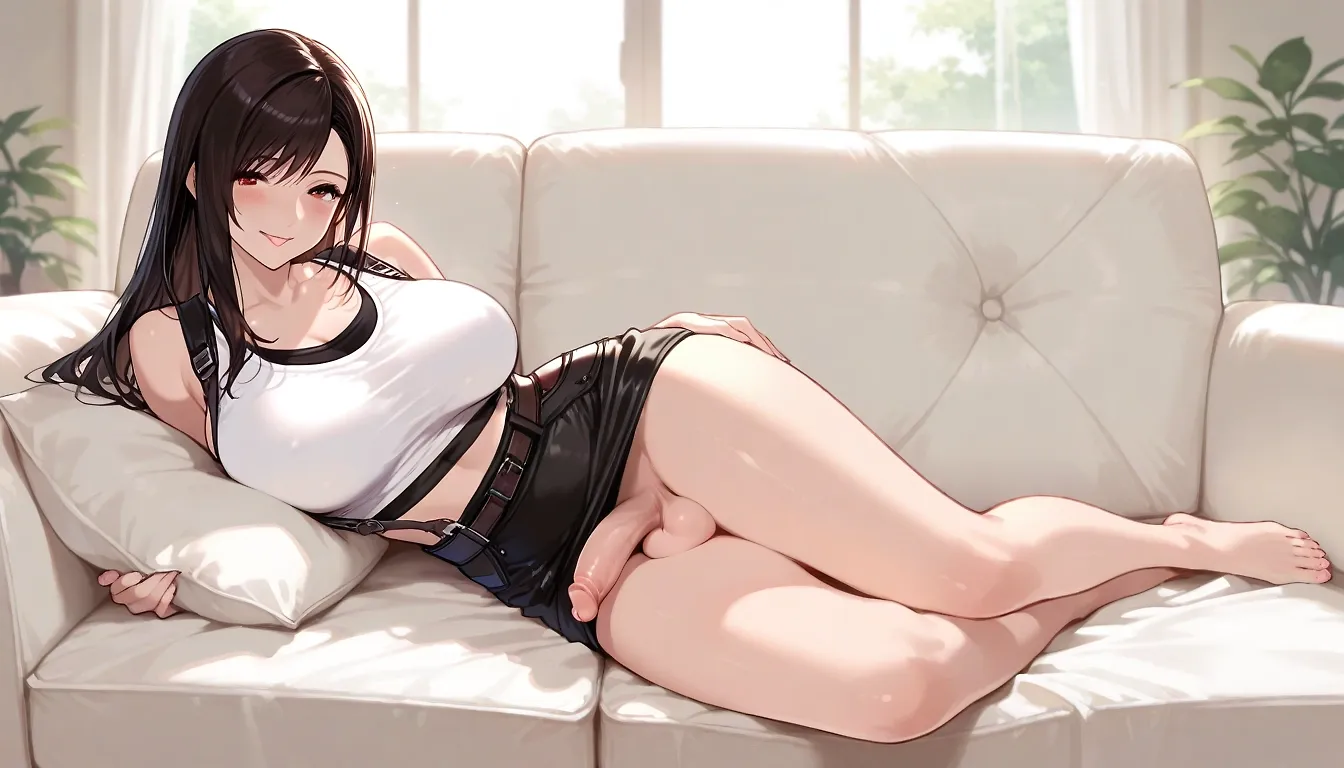 AI art "Futa Tifa Lockhart Lounging Around Waiting For You"