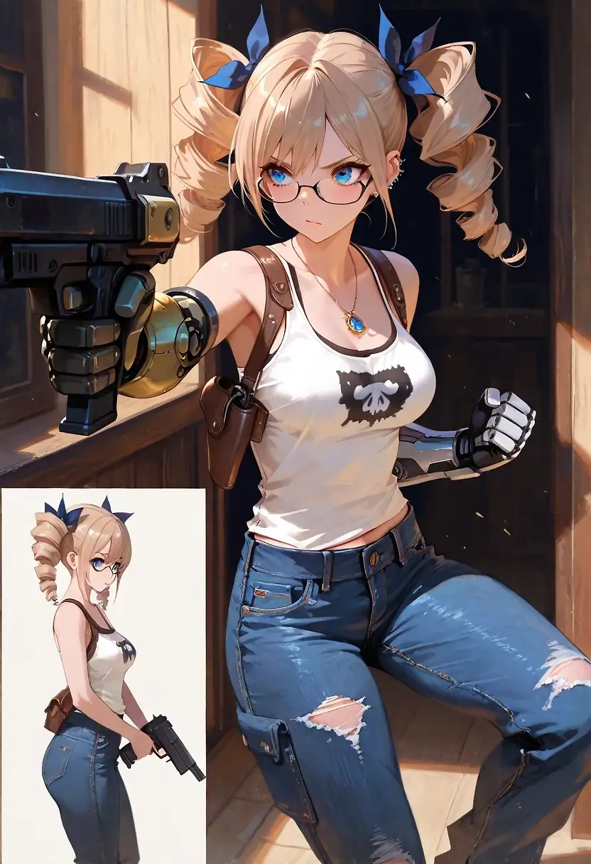 AI art 'Is there a problem Choom?' with user description 'Don't get in Cyberpunk Hanas way, if there are Eddies to claim...'