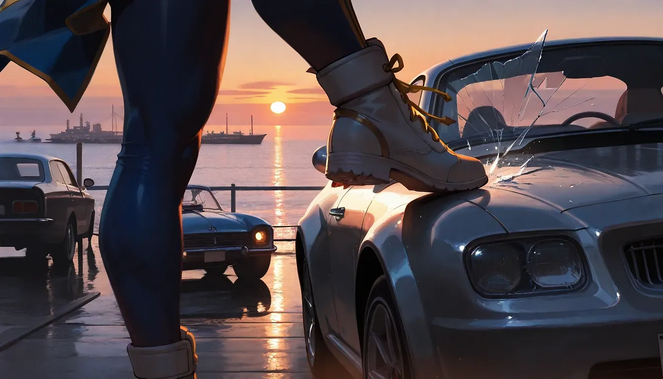 She likes to kick cars