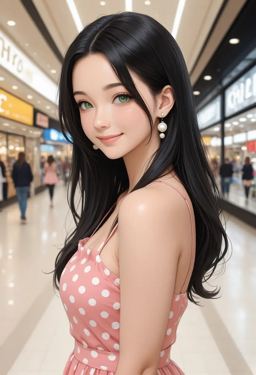 AI art "Shopping arcade"