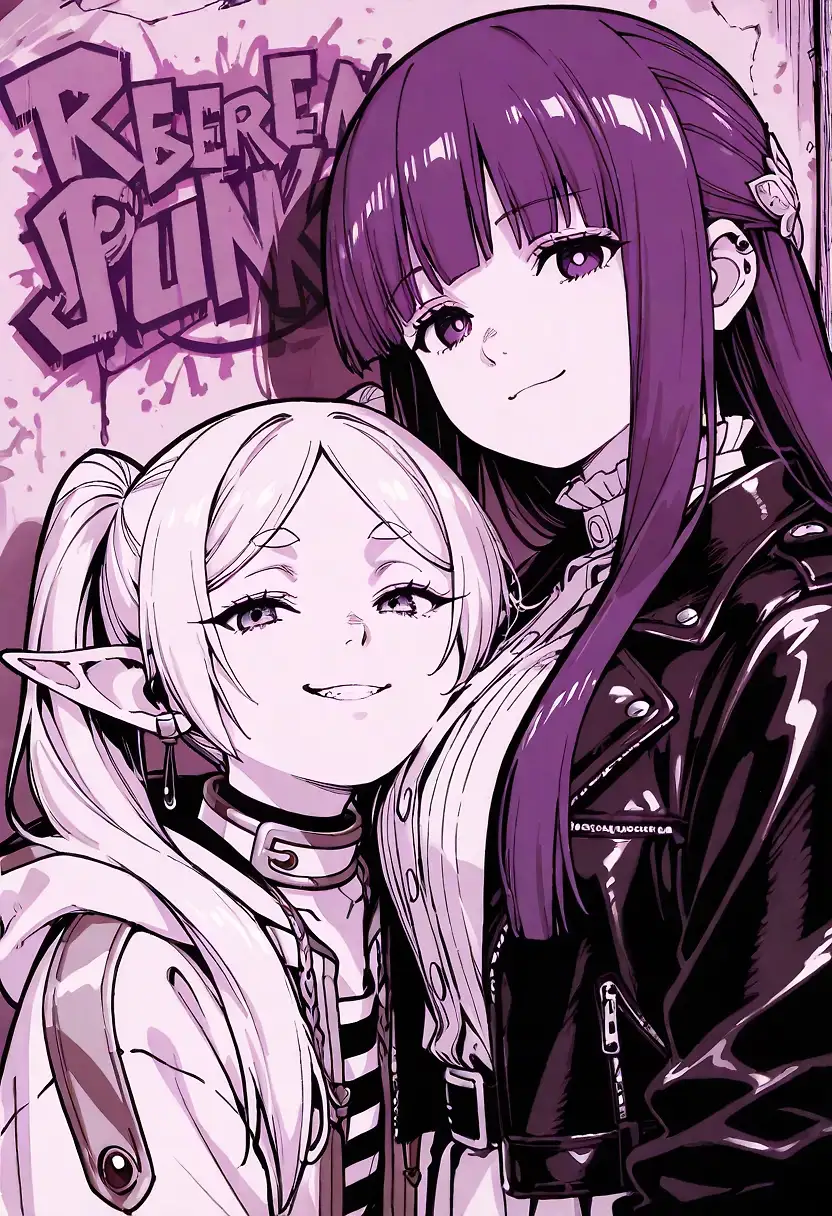AI art '┌( ಠ_ಠ)┘' with user description 'Frieren and Fern. Just different'