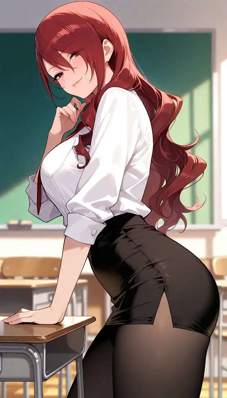 AI art "Mitsuru's Lessons Interrupted (Mitsuru Kirijo, Kawakami Sadayo, Makoto Niijima & Others)"