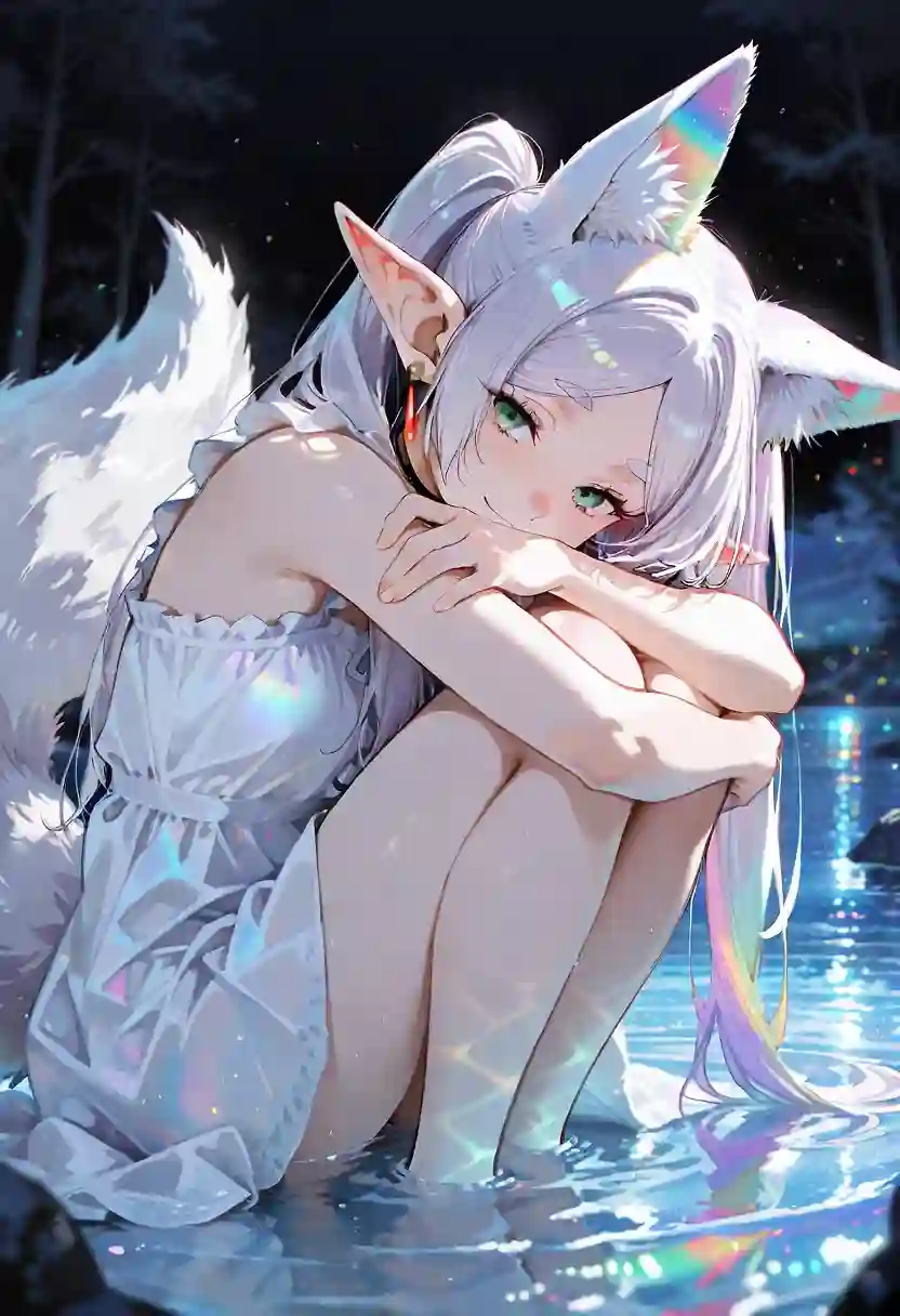 AI art 'Fox Frieren' with user description '╰(✿´⌣`✿)╯♡'