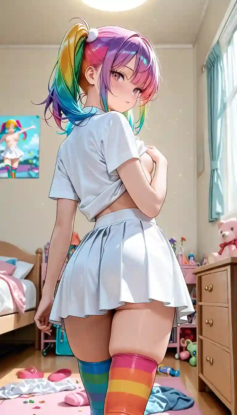 AI art 'I'll show you my room...' with user description 'You didn't seriously think we were going to study in my room, did you? You can start undressing now, and I hope I like what I see... and what you do to me!
...
OH MY GOD, IT'S BETTER THAN I EXPECTED!
...
THIS IS TOO GOOD...
...
...
I see you've finished coming... Me too... Many times.
...
I guess I have to give you a very good grade... Tomorrow at the same time? And come prepared because I want to try you in many ways...'