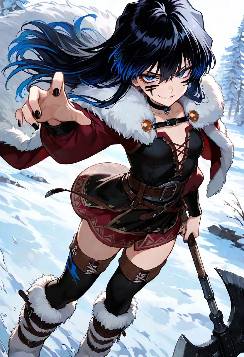 AI art 'More Anara Cosplay' with user description 'I think Anara looks really cool like this.
She would defo cause death by snoo snoo... if she was strong enough to lift something heavier than a Styrofoam axe.

Anyone want to see some barbaric Anara sex?'