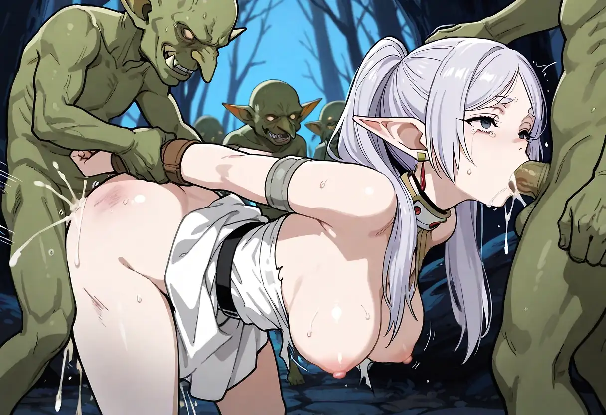 AI art "Frieren lost to goblins"