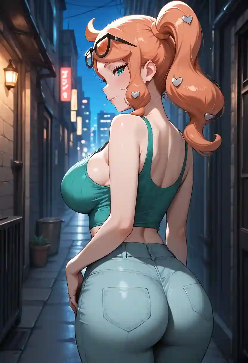 AI art 'The beauty of the night' with user description 'When night falls, you like to take a walk to enjoy the calm of the night.
This evening, you came across Sonia. After a small talk, you continue your walk. 

But she seems that she wants you to follow her. 

The night is still young. And you have always find Sonia sexy so...'