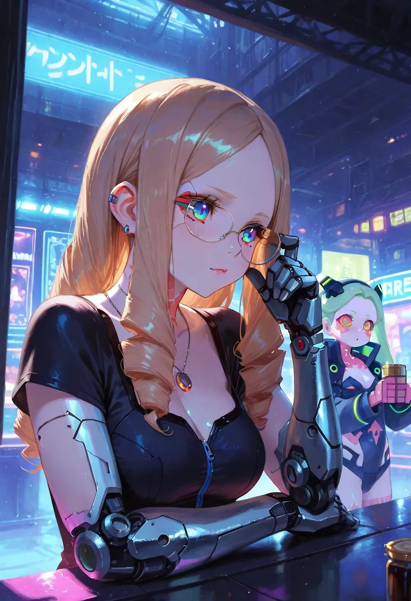 AI art "Hana is out for a Drink" with user description "After a hard workday nothing is better than a good drink 😁 Girls and Boys have a nice Weekend 😘 @parda @warmicestudios @barry915 @blackhairedstudent @terror2 @peterco @bad77 @reptorn and everyone else too 😁"