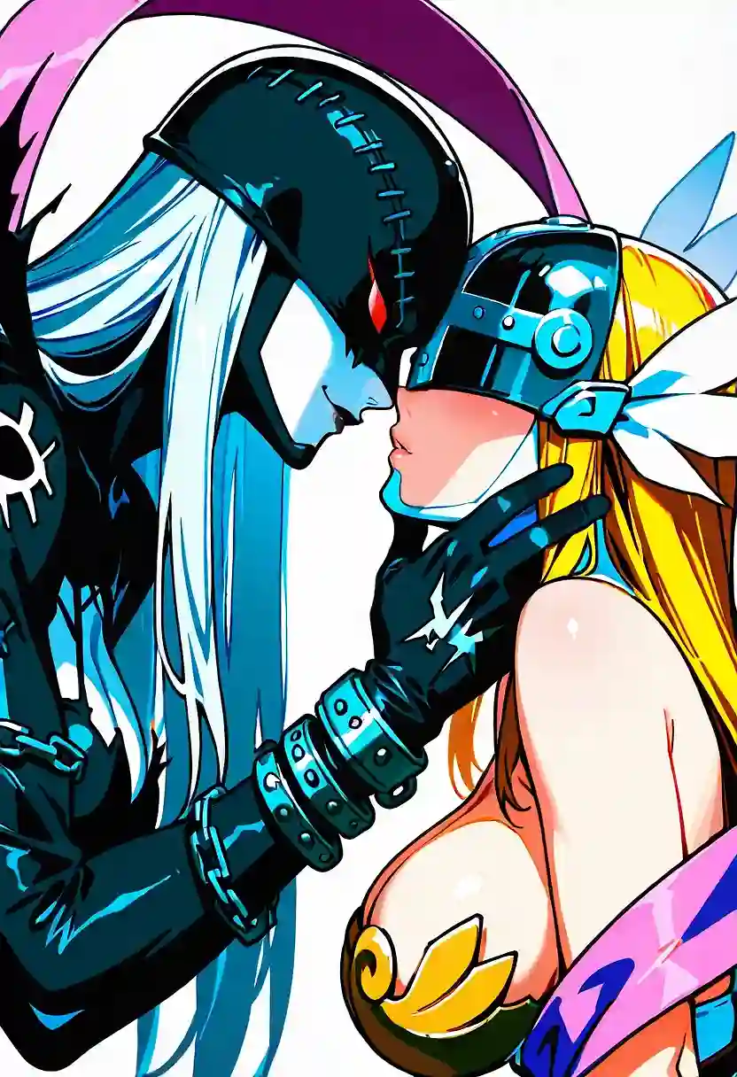 AI art "angewomon and ladydevimon"