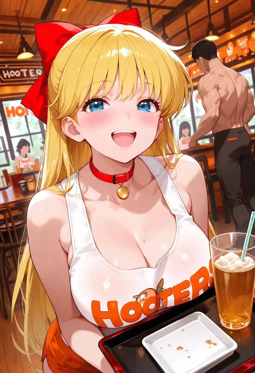 AI art "Minako offers the authentic Hooters experience."