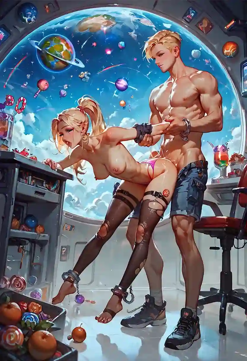 AI art 'Linda getting railed 2' with user description 'Linda often is trying to work on his investigations but that body is simply too hot to not take care of it'