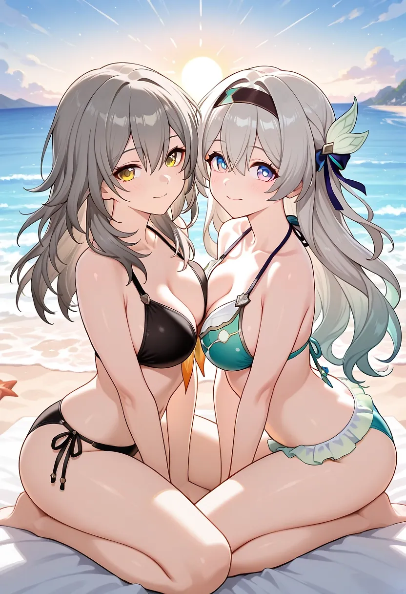 Stelle and Firefly at Beach