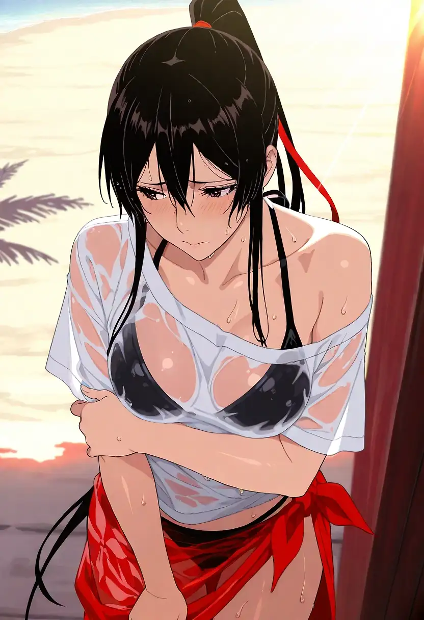 AI art 'Sagiri at the beach'