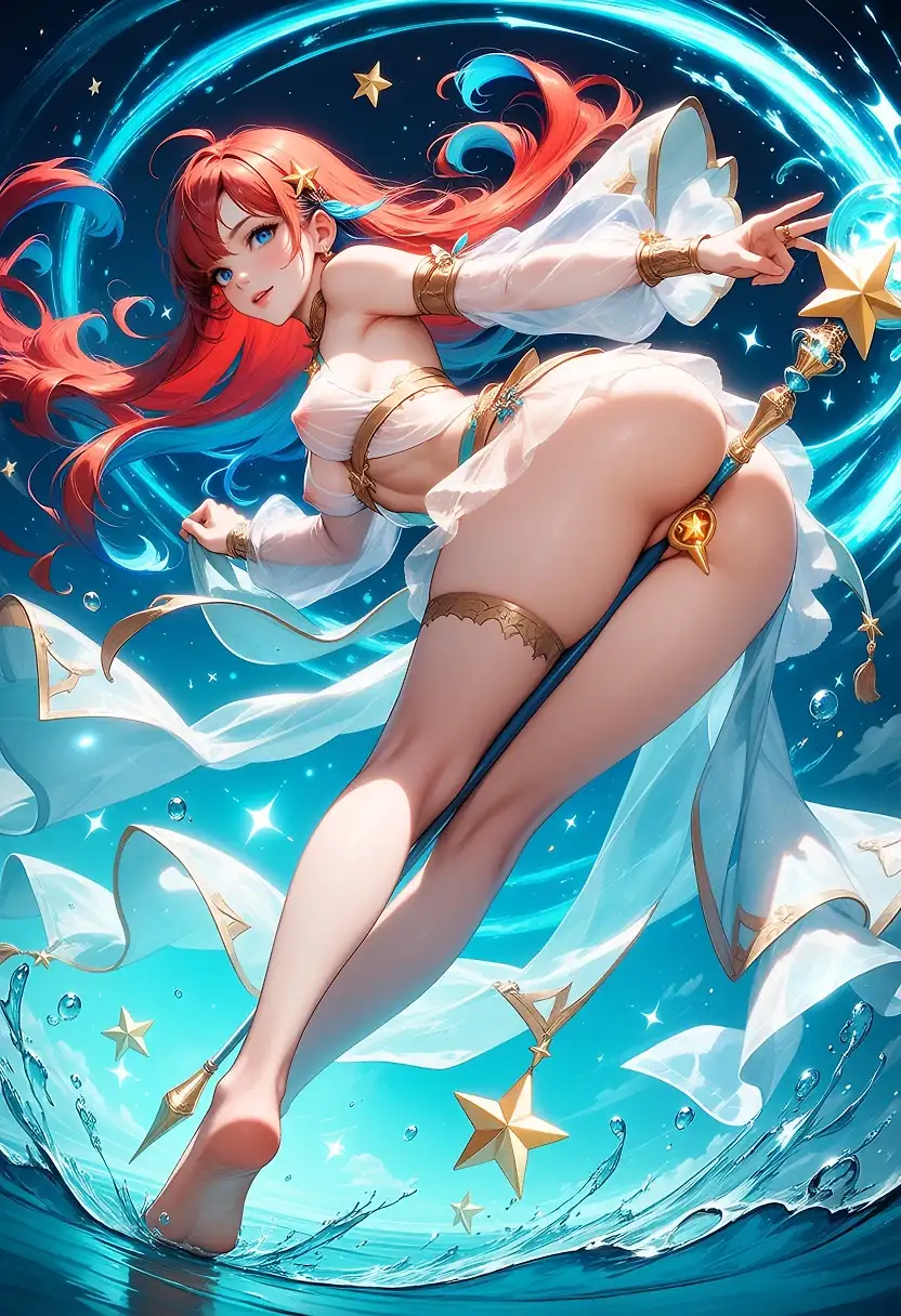 AI art 'Red M water Mage'