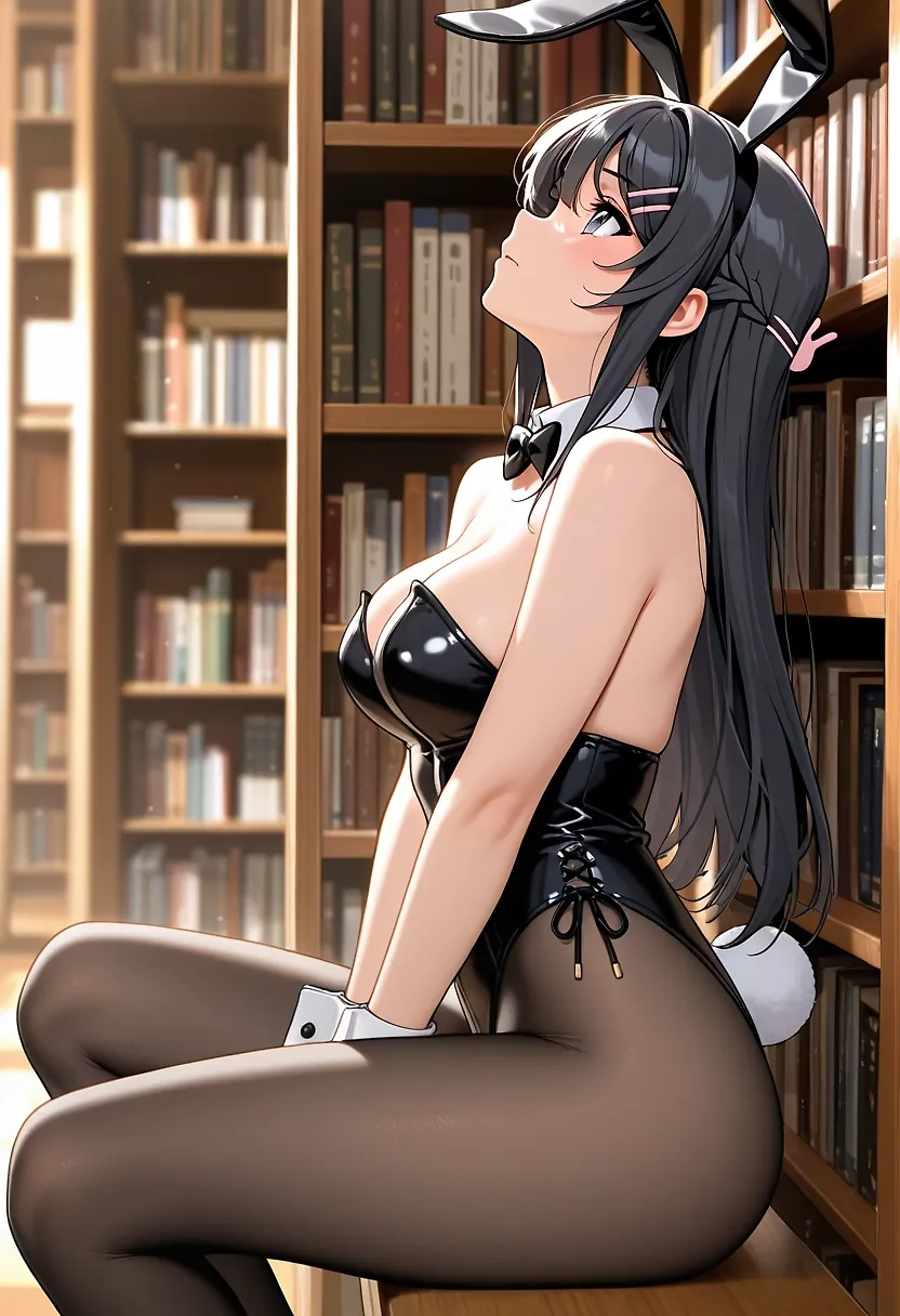 AI art "Mai Sakurajima’s First Day Being Invisible (Never making Hentai of my wife)" with user description "Posted this on my X account too. Feel free to follow me @N0CTURNALzz. DM me for requests. Different styles used. Will definitely perform worse but I don’t care."