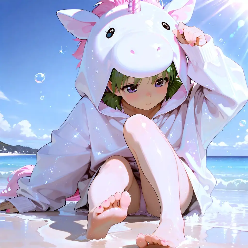 AI art '(SFW) Yotsuba Halloween on The Beach'