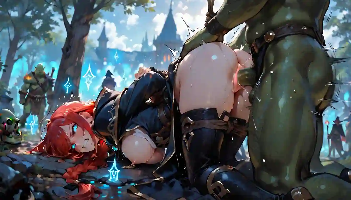 AI art 'Red M caught and tied.'