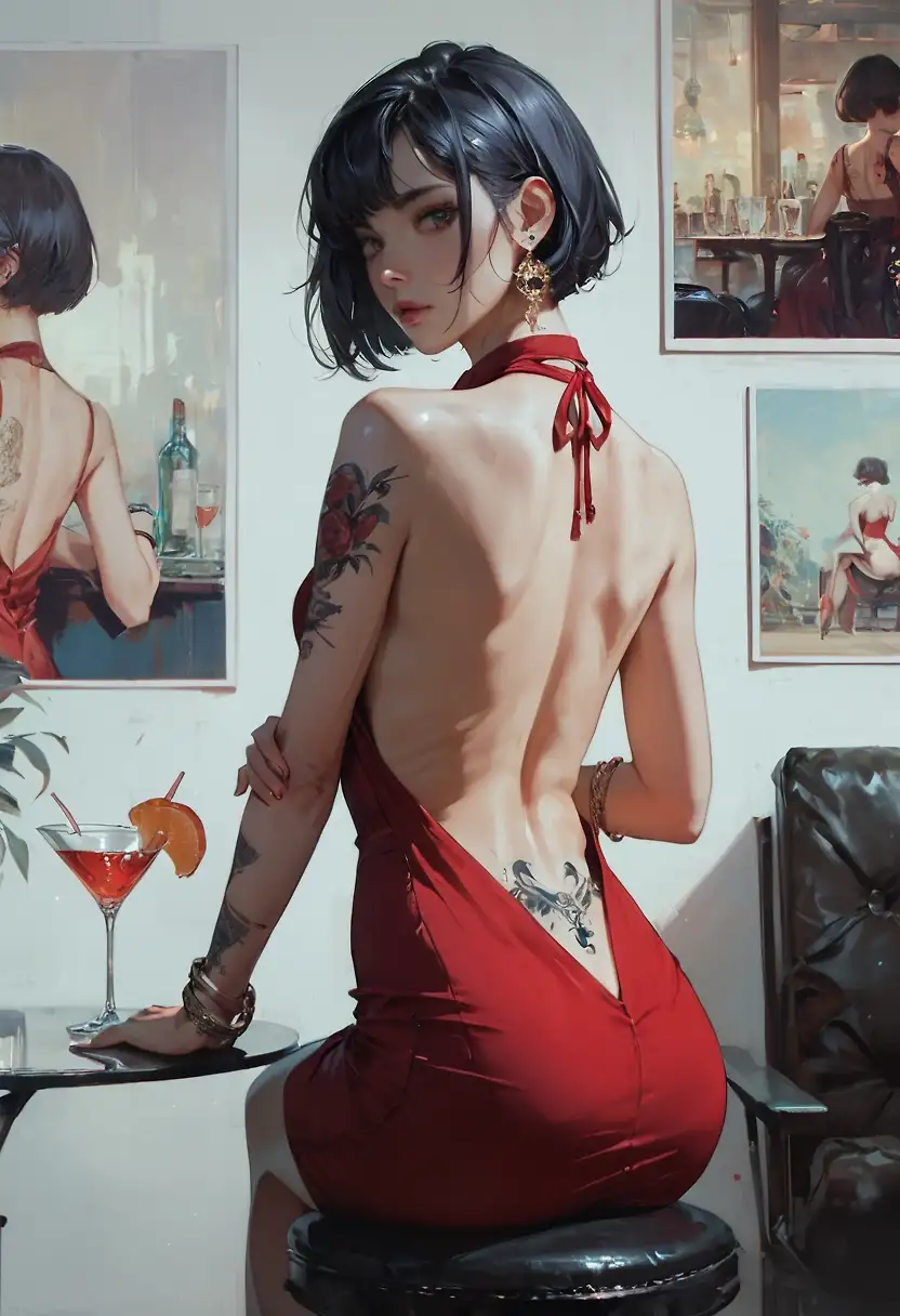 AI art 'Wanna go for dinner?' with user description 'Elegant dinner, then dessert?'