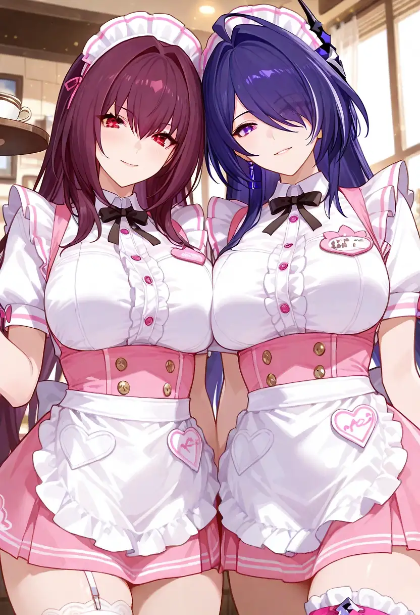 AI art 'Scathach & Acheron waitresses'