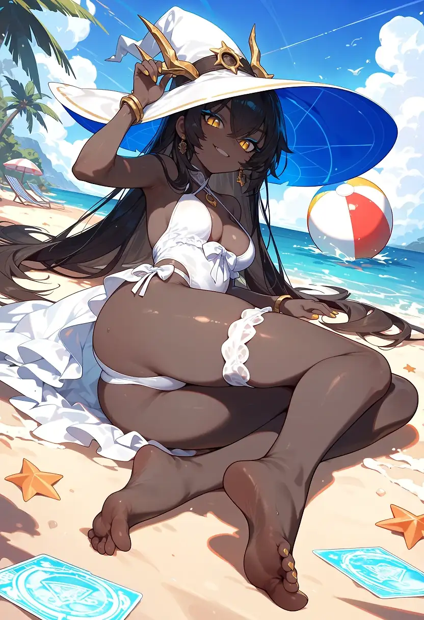 AI art "Summer Witch Sable - Blame/praise @Cro_bo"