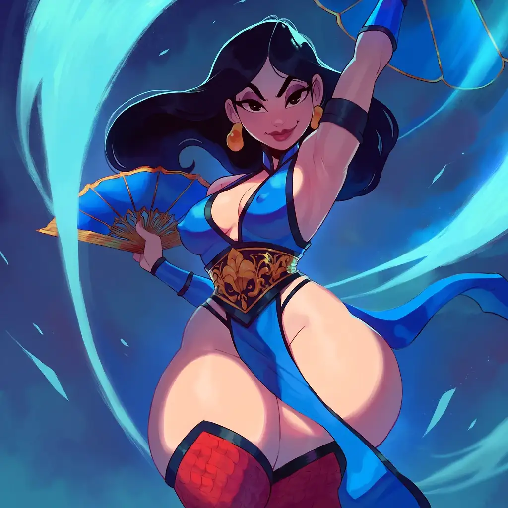 AI art 'Mulan (Disney) x Kitana (Mortal Kombat)'
