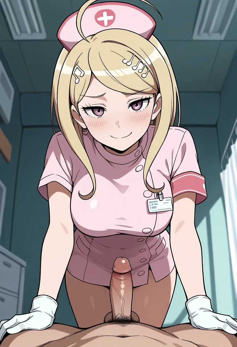 Nurse Kaede stroke and suck