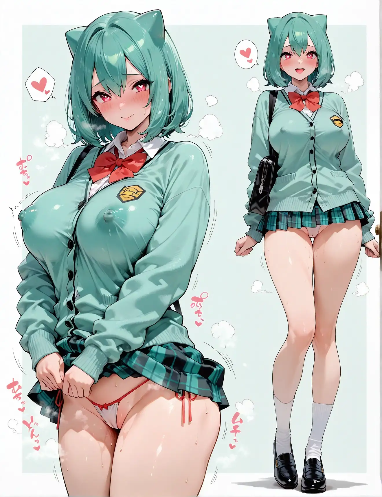 AI art 'Pokémon high school girl concept (7)' with user description 'I hope I can destroy someone's sexual preferences.'