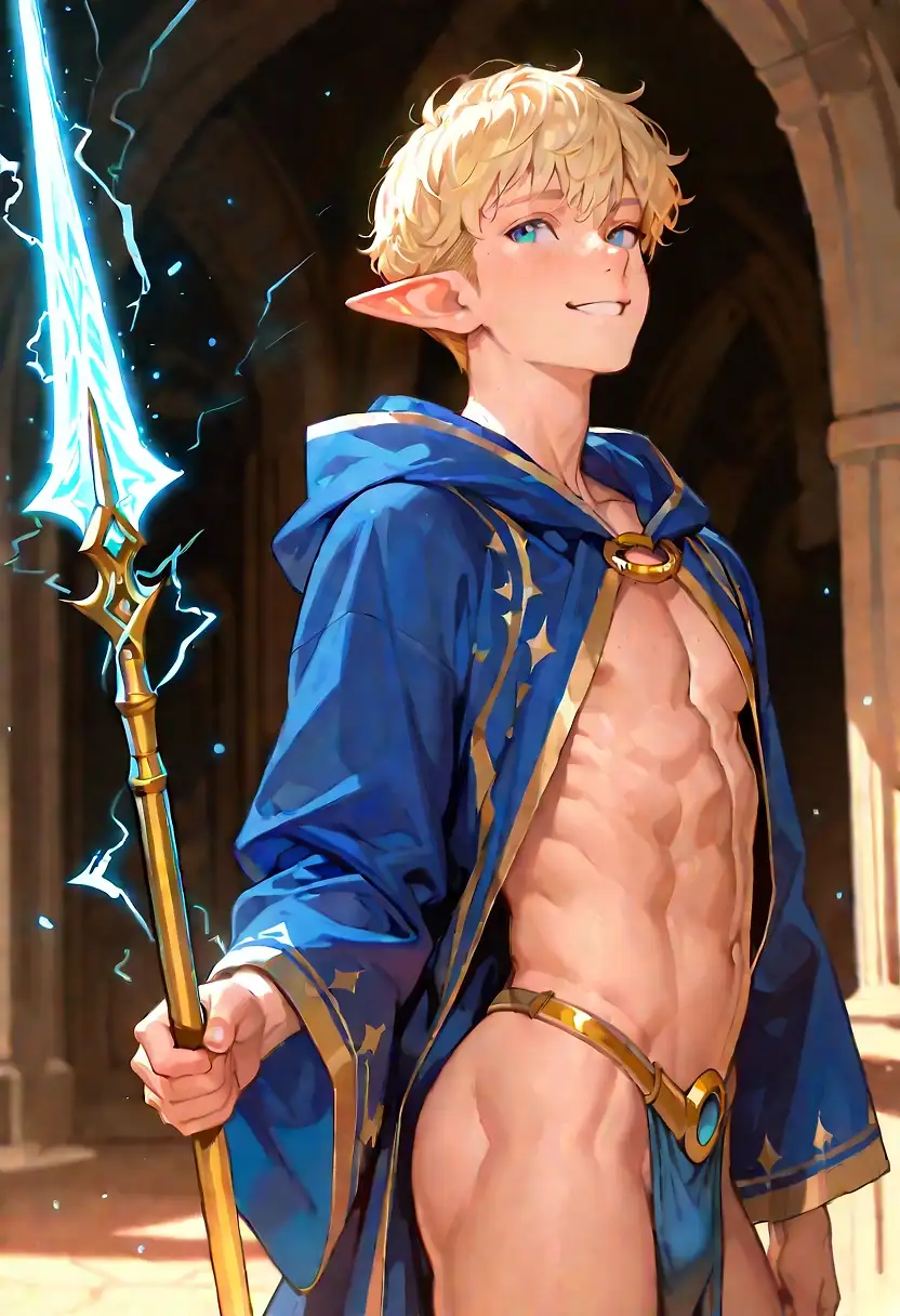 AI art "Blue Elf Twink"