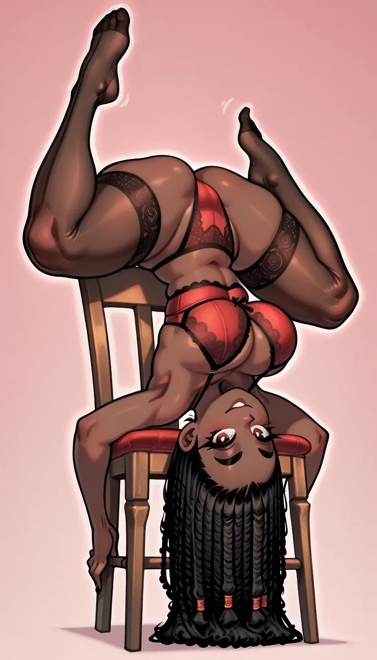 Sitting on chair upside down