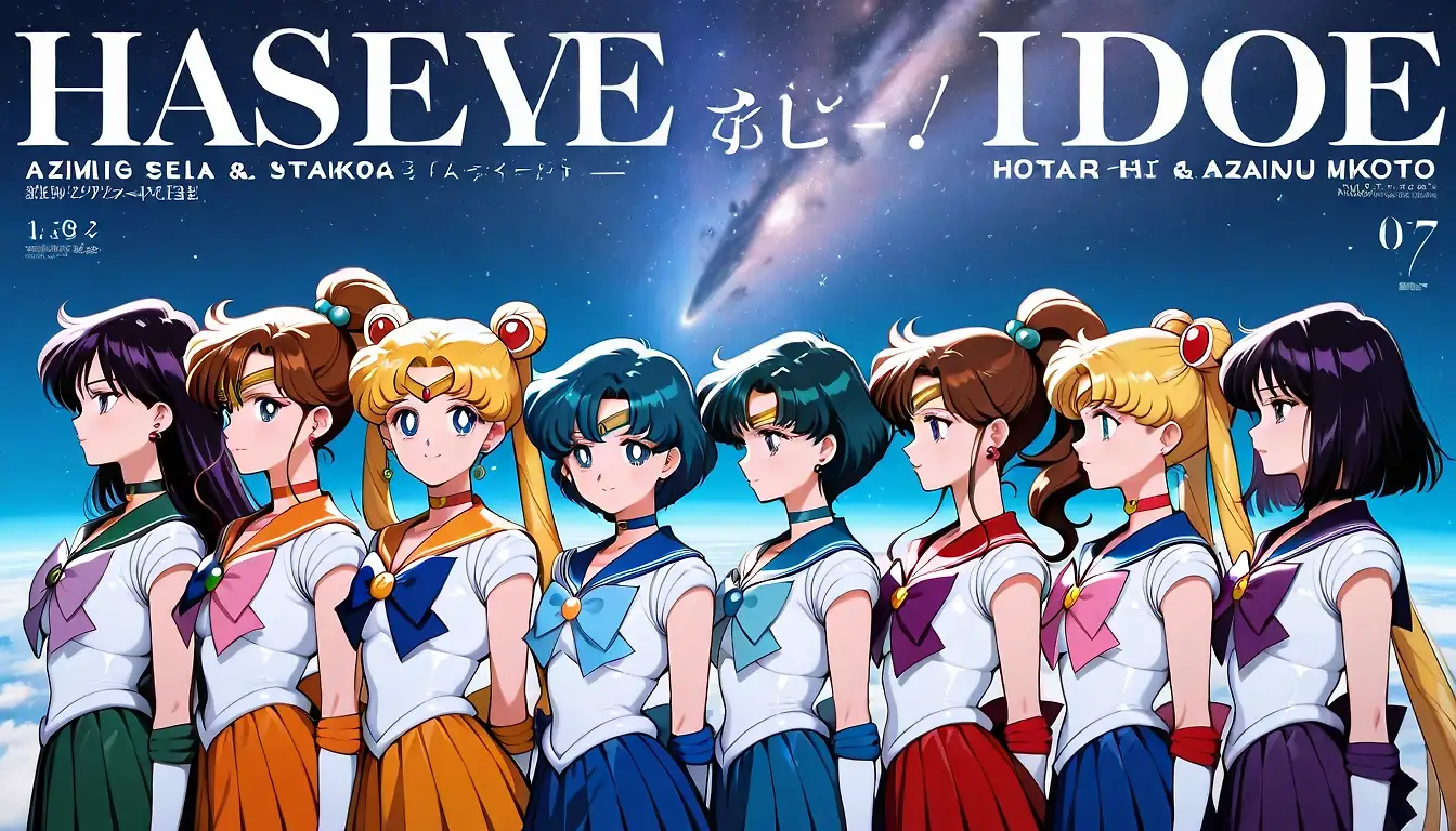 AI art 'Sailor Guardians' with user description 'Surprised it got that many girls in one image even with a couple duplicates'