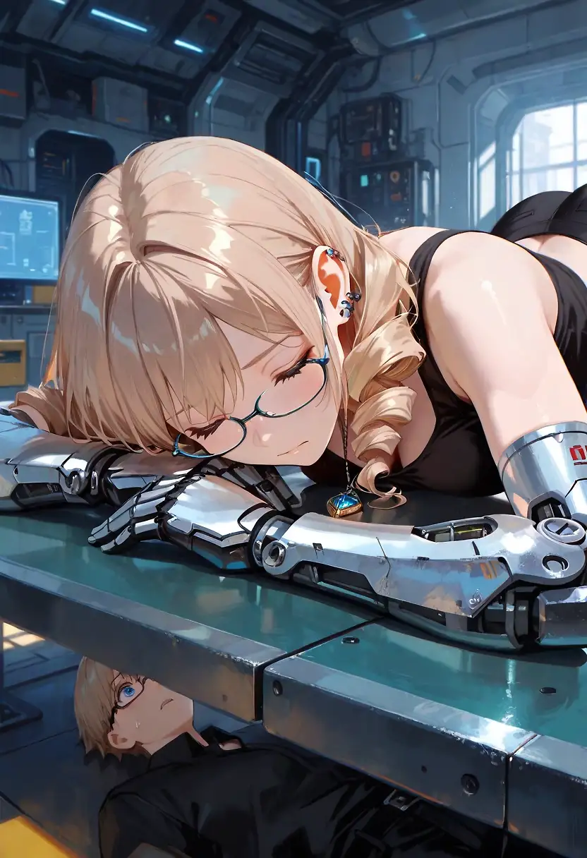 AI art 'Give me a break 💤' with user description 'Even hard working Hana need a break 😴'