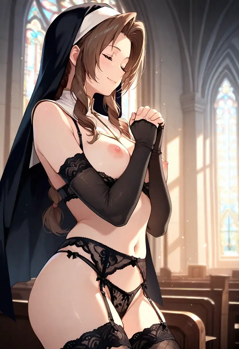 AI art "Aerith Gainsborough: Glory Hole"