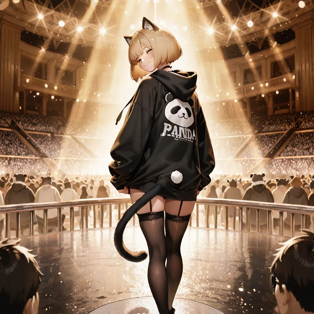 AI art "Going Panda ;D" with user description "I’m way too new here to understand what’s going on, but all that panda hoodie stuff inspired me to join the party, so glasses up to everyone involved :)"