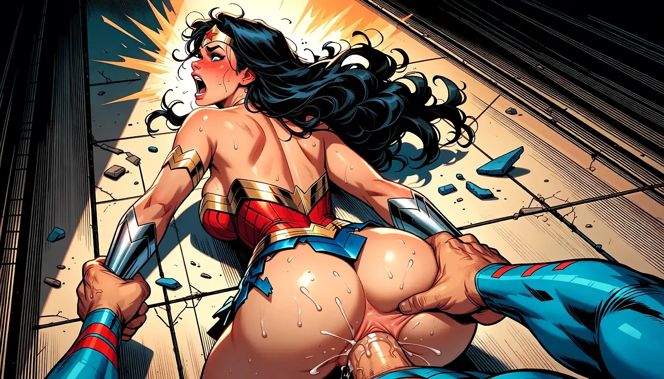 AI art 'Superman Arrives' with user description 'Superman wanted to fix the situation (see previous post ahahah)'