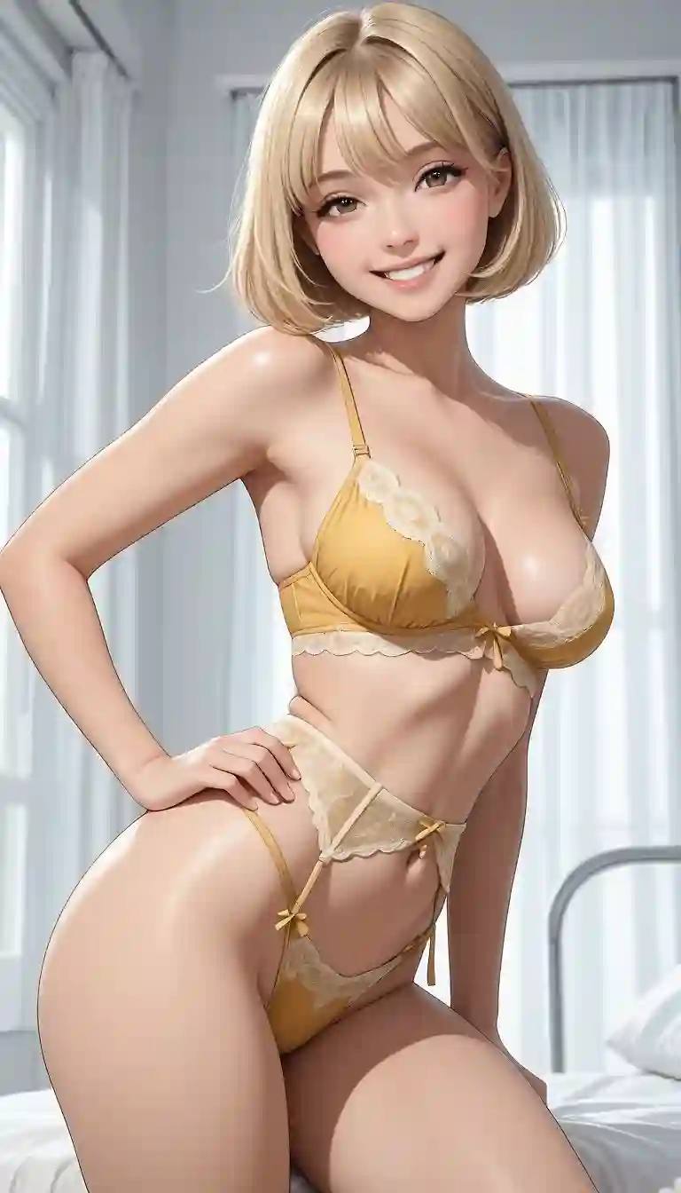 AI art 'Intimate colors.' with user description 'I love it when the hair color and lingerie color match. I decided to use very few prompts and let the AI ​​design the girls and lingerie to its liking.'