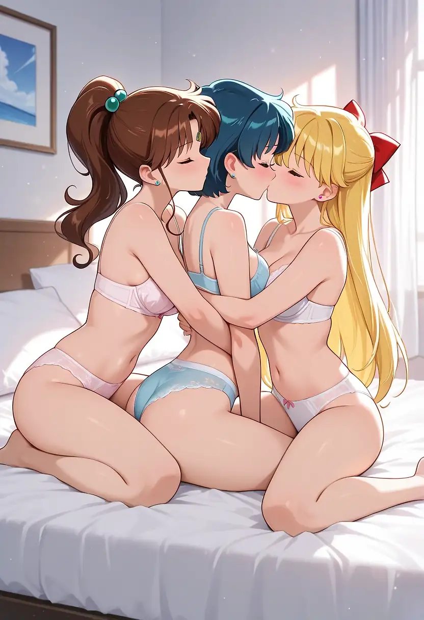 AI art "Ami, Minako and Makoto having fun"