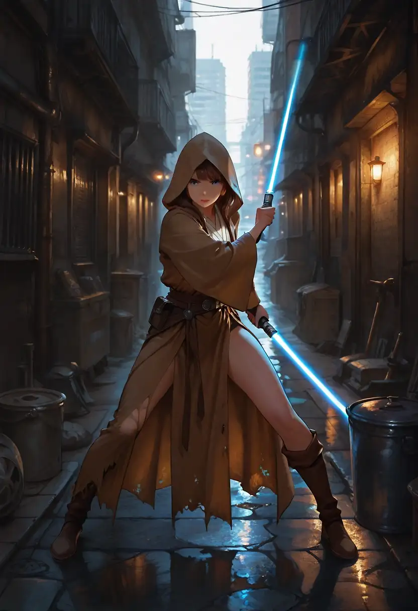 AI art "Jedi Ambushed in Alley"