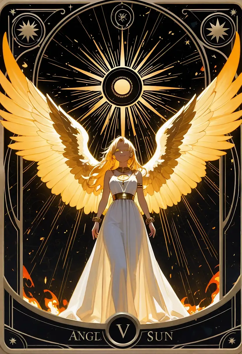 AI art 'The Sun' with user description 'The inextinguishable light, the blinding faith...'