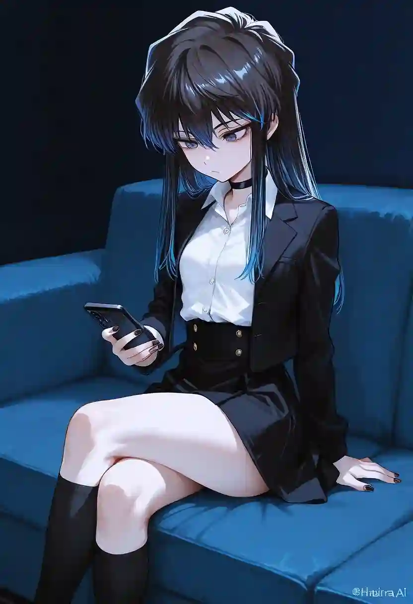 AI art 'What's more addictive than a phone?' with user description 'She is always on her phone. Always scrolling. You offer to show her something better.
She thinks you're a creep.
But, as you show her, she begins to open up.
Will you show her something even more addicting?'