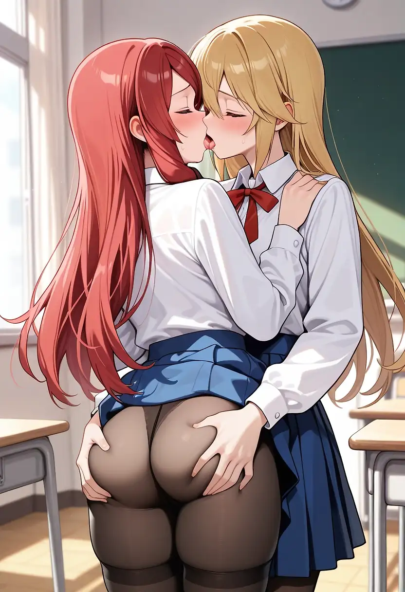 AI art "Noel and Tsubaki Afterschool"