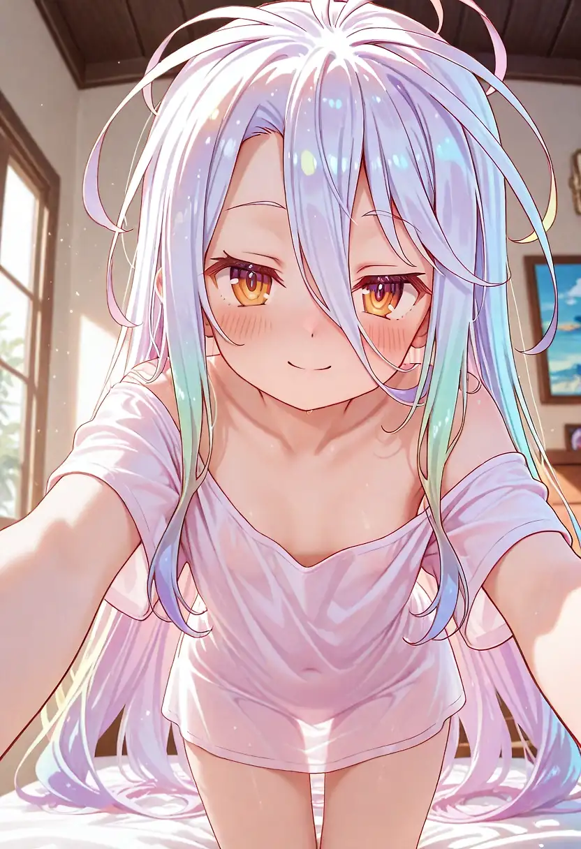 AI art 'Shiro' with user description 'No game no life'