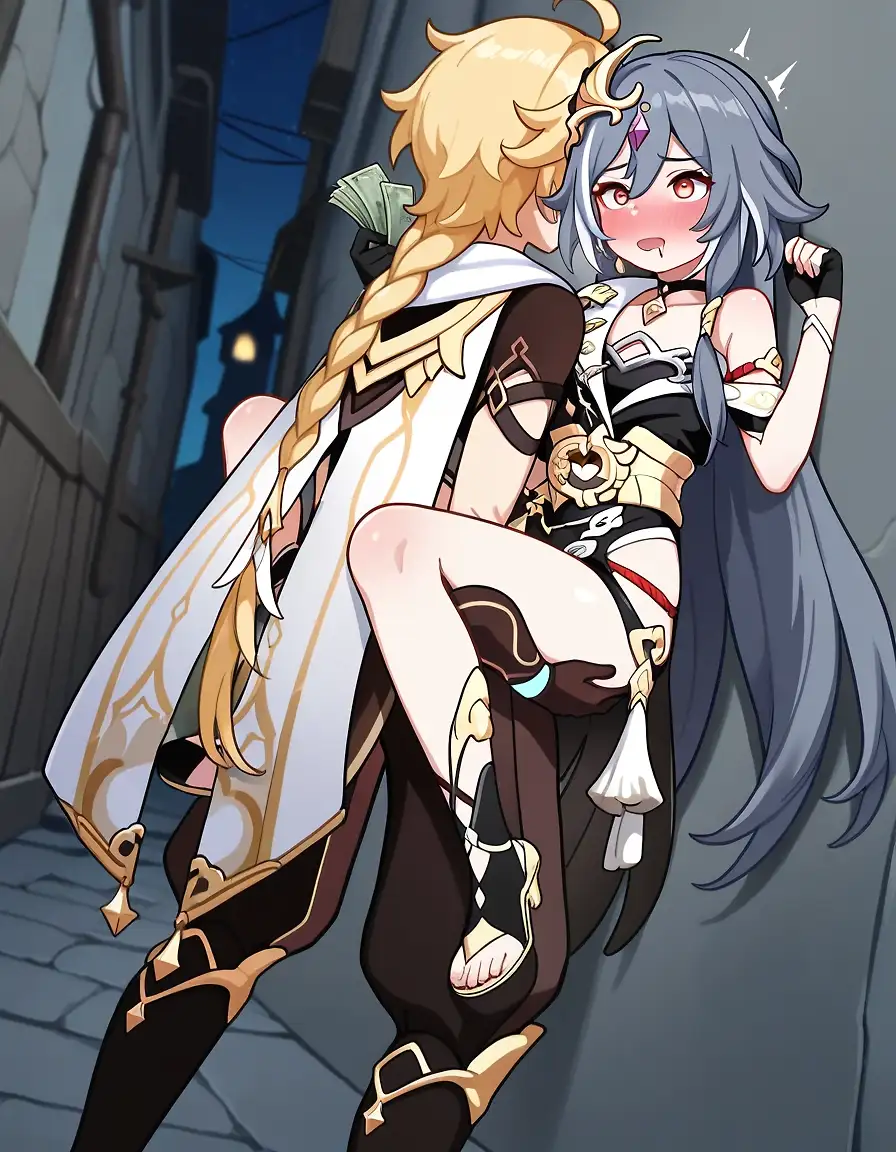 AI art 'its just for the money' with user description 'I just need this money and Ill be done with this. I hate this, TOTALLY!!!'