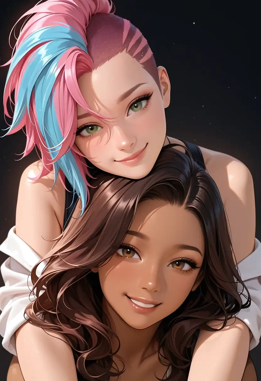 AI art 'Sera and Cyndel' with user description 'What do you think, @octavian? Do they both look good? I tried to get Cyndel as accurate as possible, and I hope she turned out the way you imagined 😘😘

@gildenstein @hollenwulf @octavian @peterco
@warmicestudios @casca_kirei-onna @heihund
@bad77 @a_casual_prompter @parda @terror2
@goobygubby @cro_bo @varcolac @smut317
@narillia @zerogroupe21 @saltymajor778 @zesoul @reptorn'