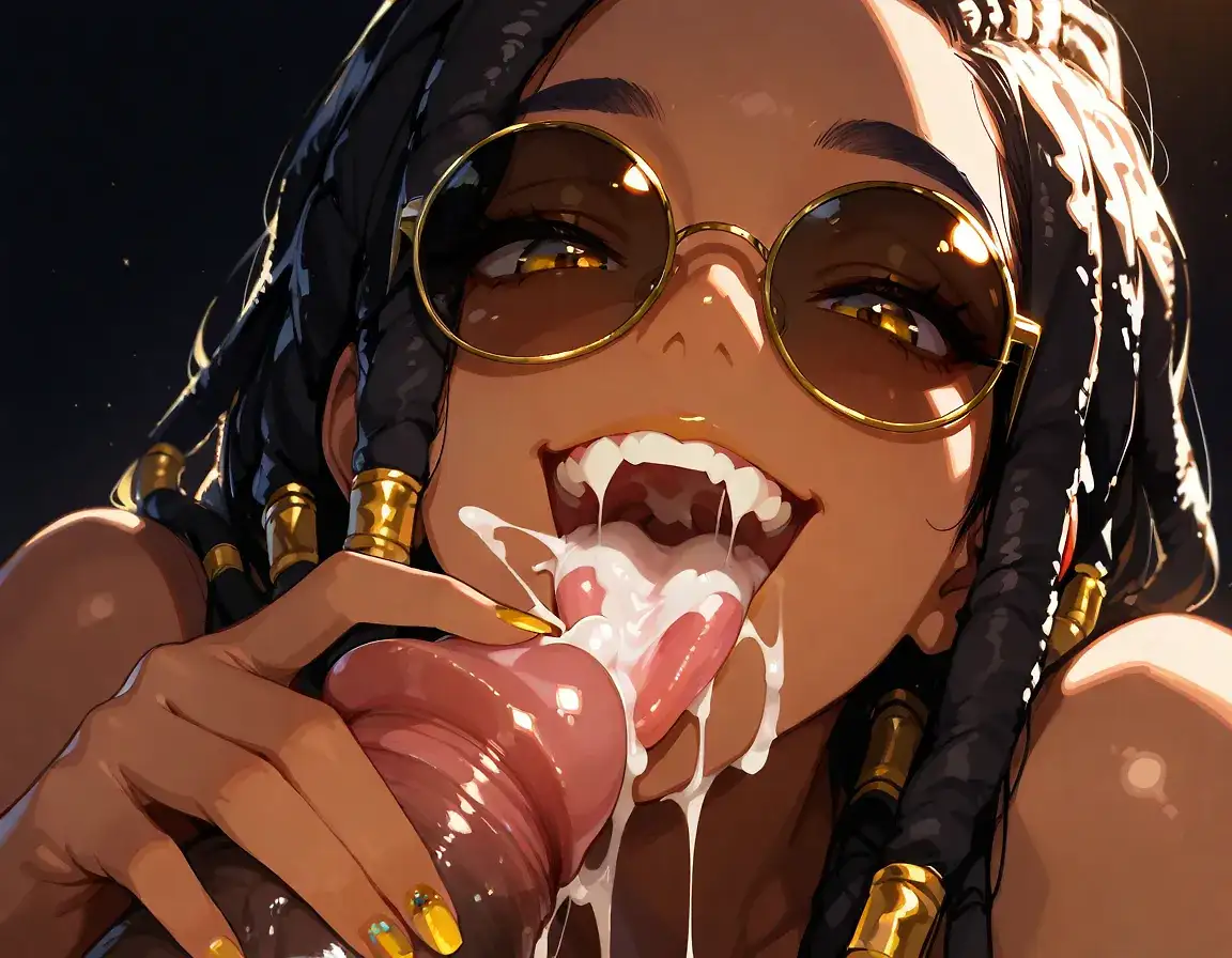 AI art 'Cream Demon' with user description 'Pump your soul down her throat~'