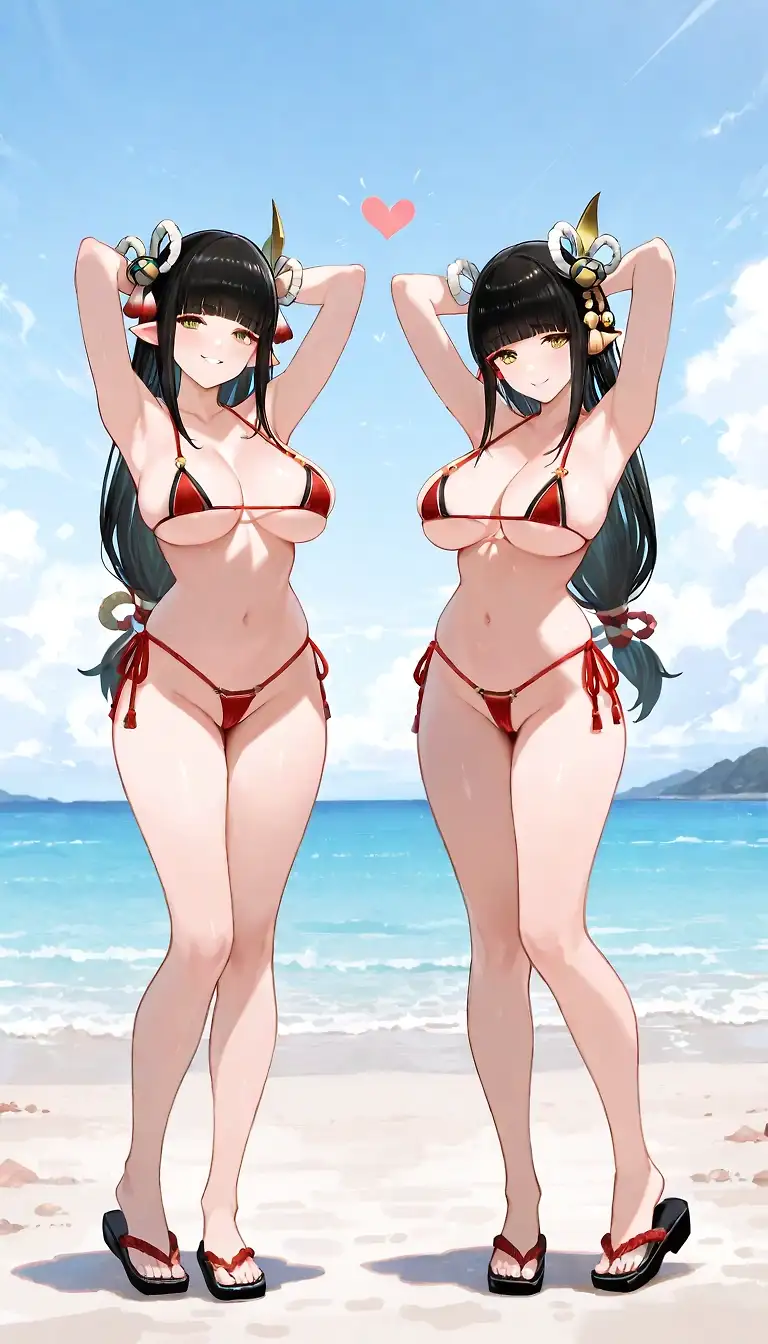 AI art 'bikini hinoa&minoto2'