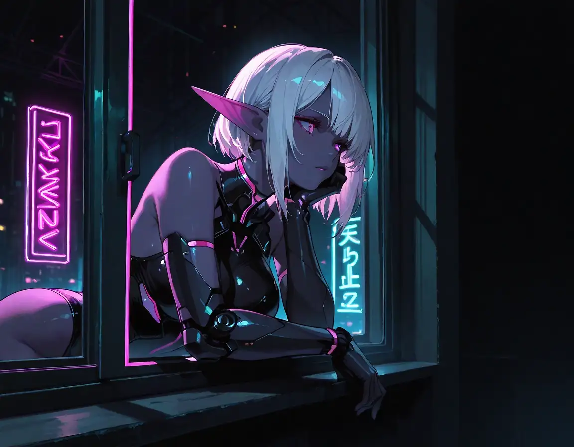 AI art "Darkness falling over the city"