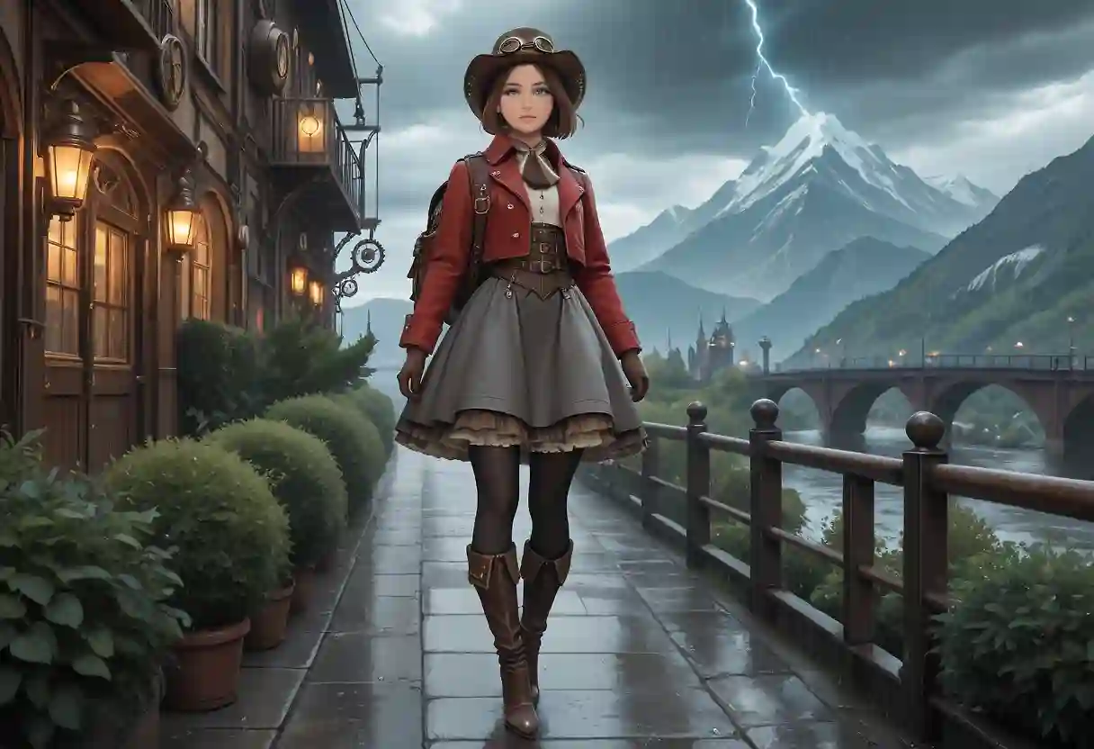 AI art 'Intrepid Steampunk Adventurer' with user description 'Susan as an explorer/adventurer in a steampunk world...'