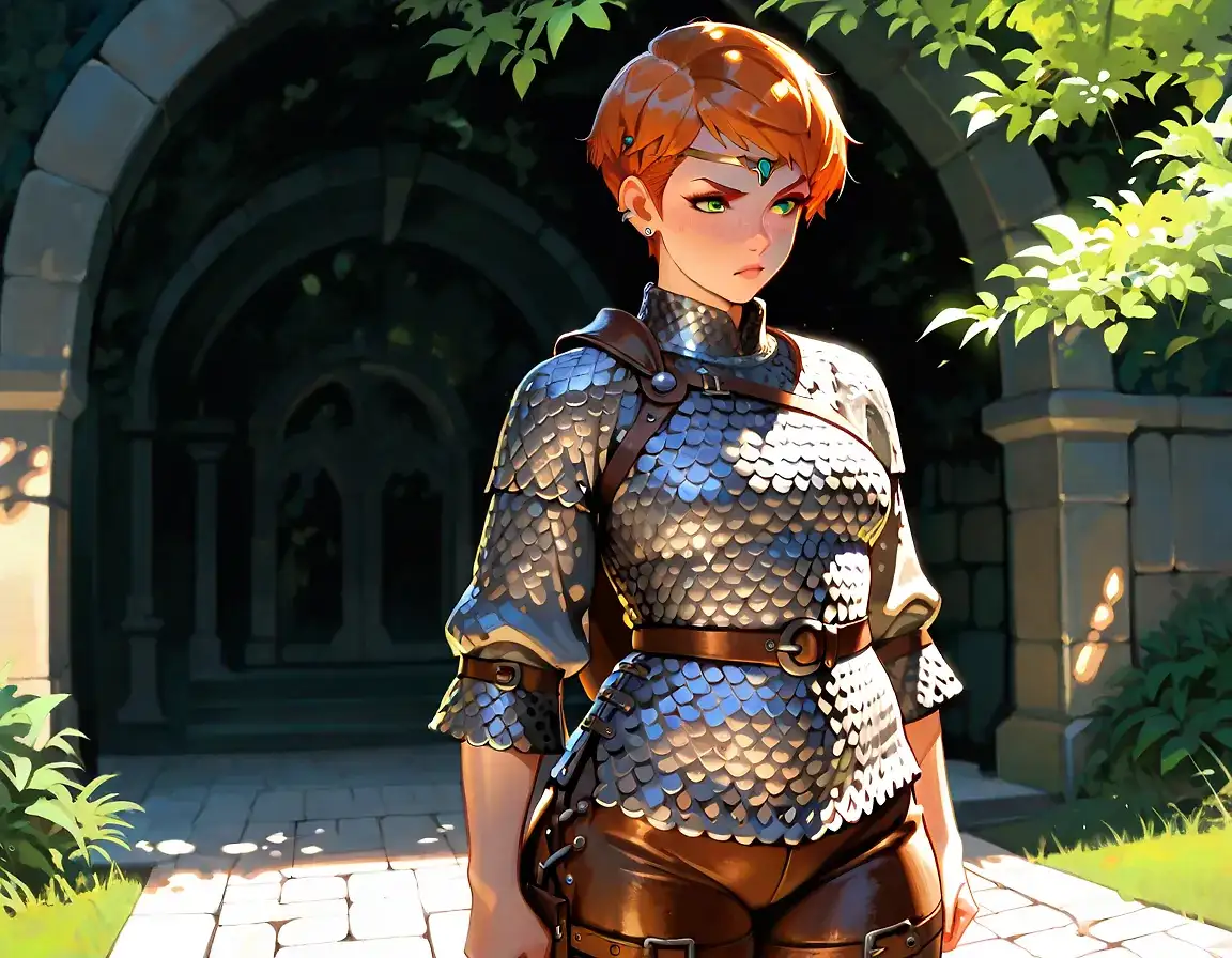 AI art "Squire and Barbarian Sasha"